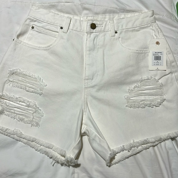 White Billabong Jean shorts - Picture 1 of 4